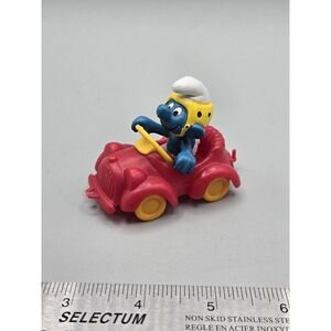 Vintage Red Car Smurf‎  Schleich Peyo, 1979 Germany Complete!